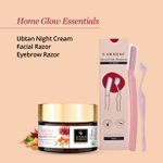 Buy Good Vibes x Carmesi (De-tan Glow With Good Vibes Ubtan Night Cream (50 gm) x Carmesi Natural Facial Hair Combo (1 Facial + 1 Eyebrow Razor)) - Purplle
