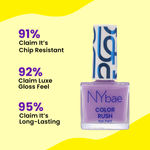 Buy NY Bae Color Rush Nail Paint | Chip Resistant | Long Lasting | Quick Dry | Gel Nail Polish - Lilac Lady 15 (5.6ml) - Purplle