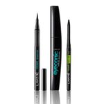 Buy Lakme Eyeconic Combo Pro Brush Liner, Black(1.2ml)+ Curling Mascara - Black(9ml) + Insta Cool Kajal, Deep Black(0.35g) - Purplle