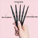 Buy COLORESSENCE Eyebrow Pencil 3 in 1 Multifunction Brow Filling Styler with Spoolie Shaping Brush - 0.72 gm(Black) - Purplle
