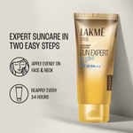 Buy Lakme Sun Expert Gel light Sunscreen, SPF 50 PA+++ | Broad spectrum UVA/B protection | Blue light protection | No White Cast | for all dry, oily, normal skin| Matte Finish 100gm - Purplle