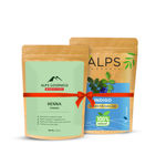 Buy Alps Goodness Natural Hair Color Combo (Pack of 2) with 100% Natural Henna (250g) & Indigo (150g) Powder | For Smooth Long Black Hair | Full Grey Hair Coverage - Purplle