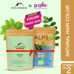 Buy Alps Goodness Natural Hair Color Combo (Pack of 2) with 100% Natural Henna (250g) & Indigo (150g) Powder | For Smooth Long Black Hair | Full Grey Hair Coverage - Purplle