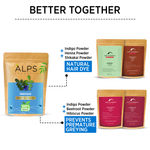 Buy Alps Goodness Natural Hair Color Combo (Pack of 2) with 100% Natural Henna (250g) & Indigo (150g) Powder | For Smooth Long Black Hair | Full Grey Hair Coverage - Purplle