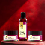 Buy Pilgrim Skincare Essentials (Red Vine Face Wash (100 ml) + Red Vine Face Cream SPF 30 (50 gm) + Red Vine Night Gel Creme (50 gm) - Purplle