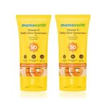 Buy Mamaearth Sun Glow Essentials: Vitamin C Sunscreen - Pack of 2 (2 x 50 g) - Purplle