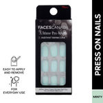 Buy FACES CANADA Ultime Pro Splash Instant Manicure - Minty | 16 Pcs Press On Nail Extensions | Artificial Fake Nail Set | Long lasting and Durable | Lightweight & Comfortable - Purplle