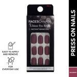 Buy FACES CANADA Ultime Pro Splash Instant Manicure - Mulberry | 16 Pcs Press On Nail Extensions | Artificial Fake Nail Set | Long lasting and Durable | Lightweight & Comfortable - Purplle