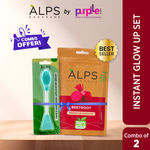 Buy Alps Goodness Instant Glow Up Set with 100% Natural Beetroot Powder and Face & Hair Mask Applicator Brush - Purplle