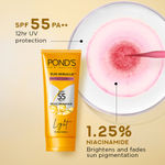 Buy PONDS SUNSCREEN CREAM SPF 55 PA+++ with 1% Niacinamide C serum for UVA/B, No White Cast, Even toned skin, 50gm - Purplle