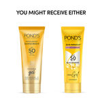 Buy PONDS SUNSCREEN GEL SPF 50 PA+++ with 1% Niacinamide C serum for UVA/B, matte finish, No white cast, Even toned skin, 50gm - Purplle