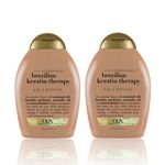 Buy OGX Keratin Smooth Duo For Dry, Curly, Frizzy, Fine Hair : Brazilian Keratin Shampoo + Conditioner Set - 385ml Each - Purplle