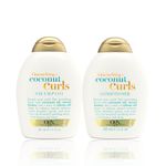 Buy OGX Curl Quench Duo for Hydrating & Nourishing Curly Hair with Coconut Oil, Citrus Oil & Honey: Coconut Curls Shampoo + Conditioner Set - 385ml Each - Purplle