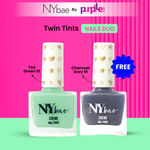 Buy NY Bae Twin Tints Nail Duo | Green Gel Polish | Grey Gel Polish | Long Lasting | Quick Drying | Chip Proof | Bright Colours | Full Coverage Twin Tints Nail Duo - Purplle