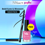 Buy NY Bae Bold Eyes & Blossom Nails Pack | Plum Nail Polish | Glossy Finish | Chip-proof | Black Kajal | Eyeliner | Waterproof | Smooth Glide | Eye Makeup | Long lasting - Purplle