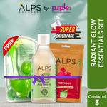 Buy Alps Goodness Radiant Glow Essentials Set with 100% Natural Beetroot Powder, Aloe Vera Gel & 4 in 1 Masking Kit I For Skin Brightening I DIY Mask Set - Purplle