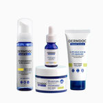 Buy DERMDOC Combo Kit for Face & Body Glow | niacinamide serum, brightening face wash, brightening body cream, kojic acid night cream | pack of 4 | festive glow kit - Purplle