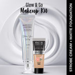Buy FACES CANADA Celeb Glow Kit 4 | Silver Strobe Cream (30g) + Hydra Matte Foundation (Mini) - Medium Natural (15g) | Combo Kit of 2 - Purplle