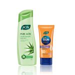 Buy Joy Pure Aloe Multi-Benefit Aloe Vera Body Lotion 300ml & Mattifying Natural Tone Tinted Sunscreen SPF 50 PA+++(60ml) Combo Pack - Purplle