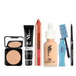 Buy NY Bae Makeup Essentials Kit |Black Kajal (0.30 gm) | Mascara (5 ml) | 5 in 1 Lipstick (6.5 gm) | Primer (15 gm) | Compact (9 gm) | Serum Foundation (30 ml) | Everyday Makeup - Fair Skin - Purplle