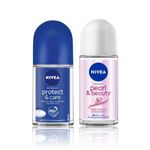 Buy Nivea Dynamic Duo: Nivea Pearl & Beauty Deo (for Women) + NIVEA MEN Protect & Care Roll-On - Purplle