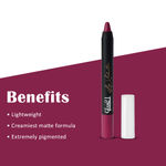Buy Glam 21 Lip Seduction Non- Transfer Crayon Lipstick| Lightweight & Longlasting|Creamy Matte Formula - 2.8gm| French Wine| 22 - Purplle