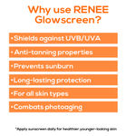 Buy RENEE Glowscreen SPF 50 Sunscreen Cream - 50ml, PA++++ UVA & UVB Protection, Hyaluronic Acid & Vitamin C Enriched, Non-Greasy, Quick Absorbing Matte Formula, No White Cast - Ultimate Skin Protection - Purplle