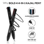 Buy RENEE Bold 4 4-IN-1 Kajal |Four Shades Black, Brown, Teal & Blue |Matte Finish, Rich Color Payoff, One-stroke Application, Travel Friendly & Easy To Use 0.4 gm - Purplle