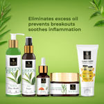 Buy Good Vibes Skincare Regime For Acne Prone (Green Tea Face Wash 120 ml, Green Tea Toner 120 ml, Tea Tree & Papaya Face Serum 10 ml, Tea Tree Oil Control Light Gel Creme 50 g, Sunscreen with SPF 30 - 100 gm) - Purplle