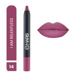 Buy MARS Won't Smudge Won't Budge Crayon Lipstick up to 12 Hours Stay | Matte Finish | Waterproof | Won't Smudge Won't Budge Lip Crayon (3.5 gm) (14-I Am Relentless) - Purplle
