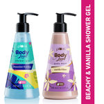 Buy Plum Beaches 'n Bakeries Shower Gel Duo - Hawaiian Rumba & Vanilla Vibes Shower Gels Combo of 2 - Purplle