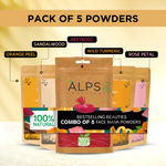 Buy Alps Goodness Bestselling Beauties with Travel Pouch (Pack of 6) | Beetroot, Sandalwood, Orange Peel, Rose Petals, & Wild Turmeric Powder with Applicator Brush | Beauty Combo for Radiant Skin (Pack of 5 Powders - 50 gm each ) - Purplle