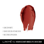 Buy Lakme 9 To 5 Weightless Matte Mousse Lip & Cheek Color - Brick Bloom (9 gm) - Purplle