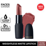 Buy Faces Canada Weightless Matte Lipstick |Jojoba & Almond Oil IHighly pigmented | Smooth One Stroke Color | Keeps Lips Moisturized | Divine Mauve 4.5 gm - Purplle