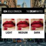 Buy Maybelline New York Color Sensational Creamy Matte Lipstick, 634 Bold Crimson (3.9 gm) - Purplle