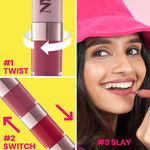 Buy NY Bae 4 IN 1 Lip Play Liquid Lipstick - Pretty Pleasure (4 ml) | Matte Lips | Super Pigmented | Multi-Use | Pink & Brown Shades | Travel Kit - Purplle
