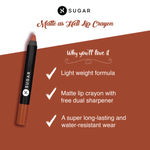 Buy SUGAR Cosmetics Matte as Hell Crayon Lipsticks for Women | Lasts Up To 8+ Hours | Lip Crayon with Sharpener | 2.8 gm - 16 Claire Underwood - Purplle