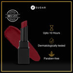 Buy SUGAR Cosmetics Nothing Else Matter Longwear Lipstick for Women | Lasts Up To 8+ Hours| Enriched with Vitamin E | 100% Vegan | 3.2 gm - 16 Cloud Wine - Purplle