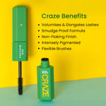 Buy Swiss Beauty Craze Duo Mascara | Volumizes and Lengthens Lashes | Black | ,20 ml - Purplle