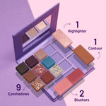 Buy Swiss Beauty Take Me Anywhere Face and Eye Palette | 9 Eyeshadow shades , 2 blushers , 1Contour , 1 Highlighter | Highly pigmented , Blendable Mattes and Metallic shades 2-Day Off (12 gm) - Purplle