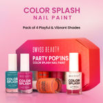 Buy Swiss Beauty Party Pop’ins Color Splash Nail Paint Set of 4 | Highly pigmented , Quick drying and Chip resistant Nail paint | 11 ml each - Purplle