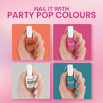 Buy Swiss Beauty Party Pop’ins Color Splash Nail Paint Set of 4 | Highly pigmented , Quick drying and Chip resistant Nail paint | 11 ml each - Purplle