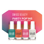 Buy Swiss Beauty Party Pop’ins Color Splash Nail Paint Set of 4 | Highly pigmented , Quick drying and Chip resistant Nail paint | 11 ml each - Purplle