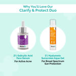 Buy The Derma Co. Clarify & Protect Duo: Salicylic Acid Serum(30 ml) with Hyaluronic Sunscreen (50 gm) - Purplle