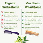 Buy Alps Goodness 100% Natural Neem Comb (Pack of 1) | Comes with a bag | Neem Wood Comb | Antibacterial & Antifungal | 100% Natural Neem Wood | Handmade Comb | Soft Bristles - Purplle