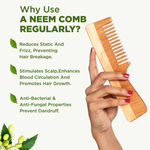 Buy Alps Goodness 100% Natural Neem Comb (Pack of 1) | Comes with a bag | Neem Wood Comb | Antibacterial & Antifungal | 100% Natural Neem Wood | Handmade Comb | Soft Bristles - Purplle