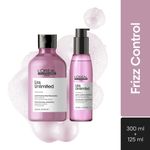 Buy L'Oreal Professionnel Serie Expert Liss Unlimited Shampoo + Liss Unlimited Smoother Serum (300 ml + 125 ml) - Purplle