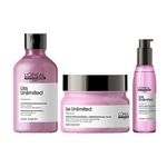 Buy L'Oreal Professionnel Serie Expert Liss Unlimited Shampoo + With Combo of Liss Unlimited Mask+ Liss Unlimited Blow Dry Serum (250ml +250gm+125ml) - Purplle