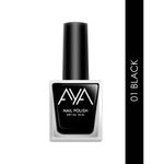 Buy AYA Nail Polish 01 Black (10 ml) - Purplle