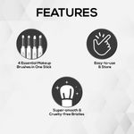 Buy RENEE Core 4 4-in-1 Makeup Brush, A Multipurpose Wand with 2 Eyeshadows, Lip & Eyebrow Brush, Hassle-free & Multi-functionality For Full Face Application In One Handy Applicator 1Pc - Purplle